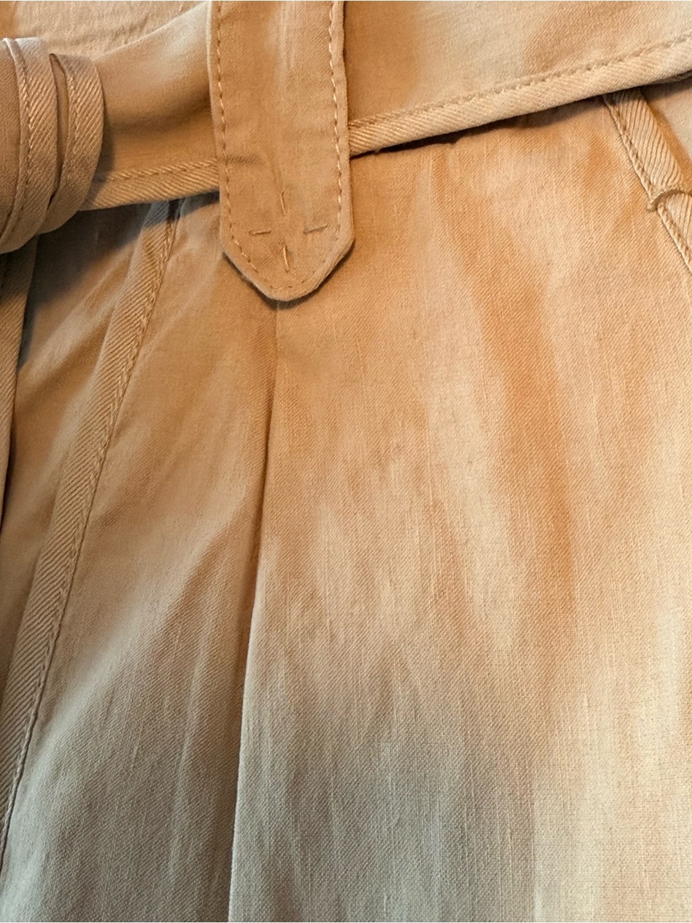 Elie Tahari Beige Cotton Blend Skirt with Tie Waist - Picture 6 of 7